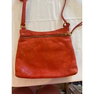 Hobo burnt Orange Leather Crossbody Bag Small Messenger Purse ZB5403 orange